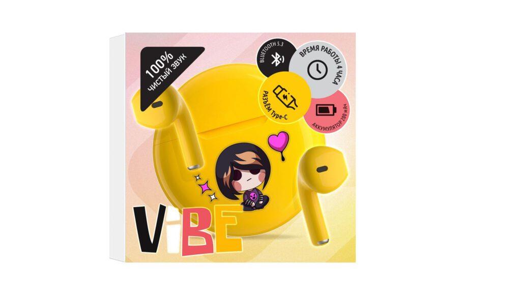 Изображение Bluetooth-гарнитура/наушники Qumo TWS ViBE ВТ 0100 "Amore" (желтый)