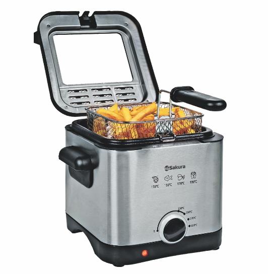 Изображение Фритюрница Sakura SA-7674 (1,5 л  1000 Вт  серебристый)