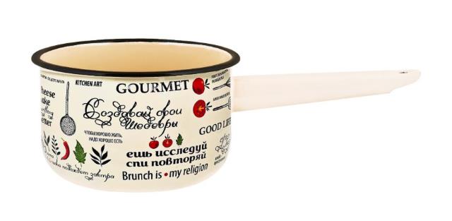 Изображение Ковш Appetite 1с42с Шедевры эмал цил без/кр (1,5 л )