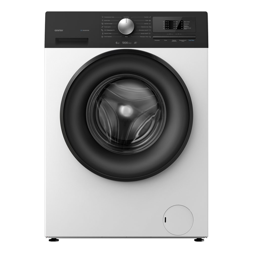 Изображение Стиральная машина CENTEK CT-1991, белый/черный (фронтальная, 6 кг, 1000 об/мин )