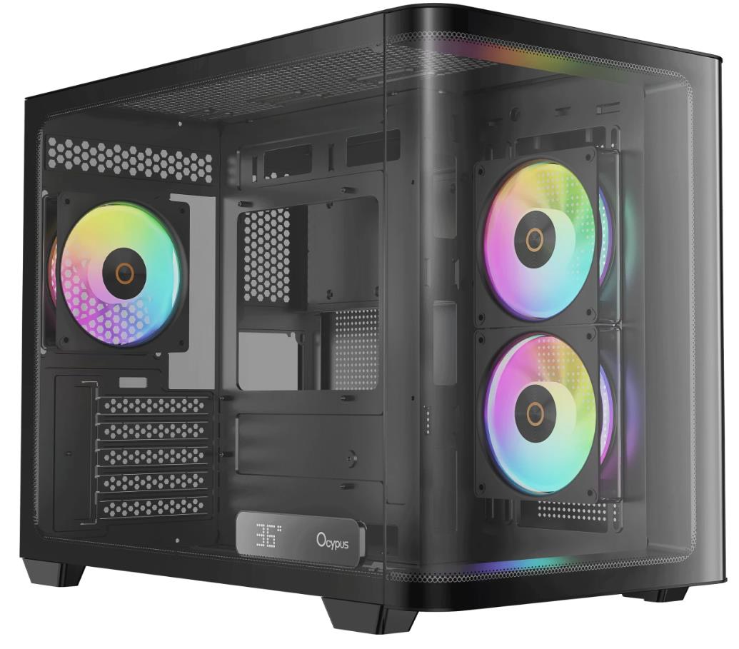 Изображение Корпус Ocypus Iota C50 Curve BK ARGB (mATX, Mini-ITX, черный, без БП)/(Iota-C50-BKD300CD-GL)