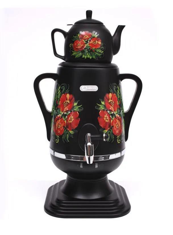 Изображение Электрический самовар Добрыня DO-423 (4 л /1850 Вт /черный, рисунок)