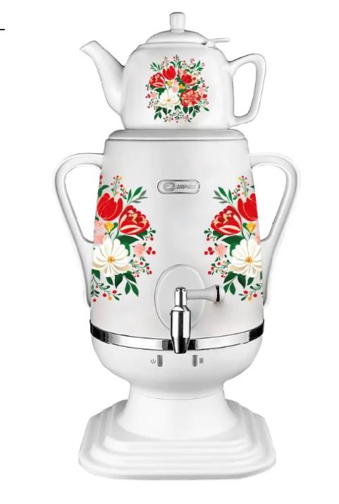 Изображение Электрический самовар Добрыня DO-434  (4 л /1850 Вт /белый, рисунок)