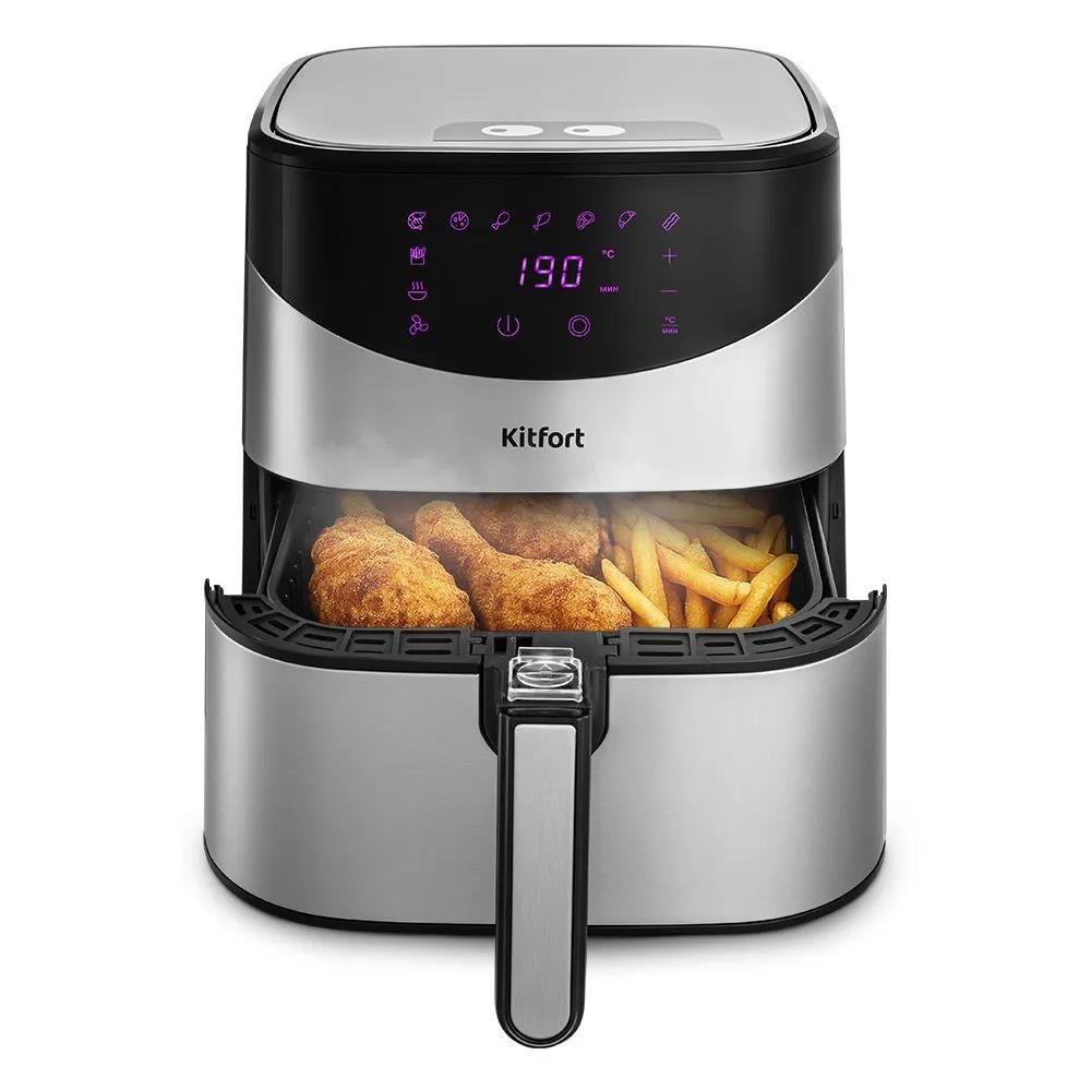 Изображение Аэрогриль Kitfort KT-2231 серый, 1700 Вт,  сенсор, 9 программ (1700 Вт /5,5 л )