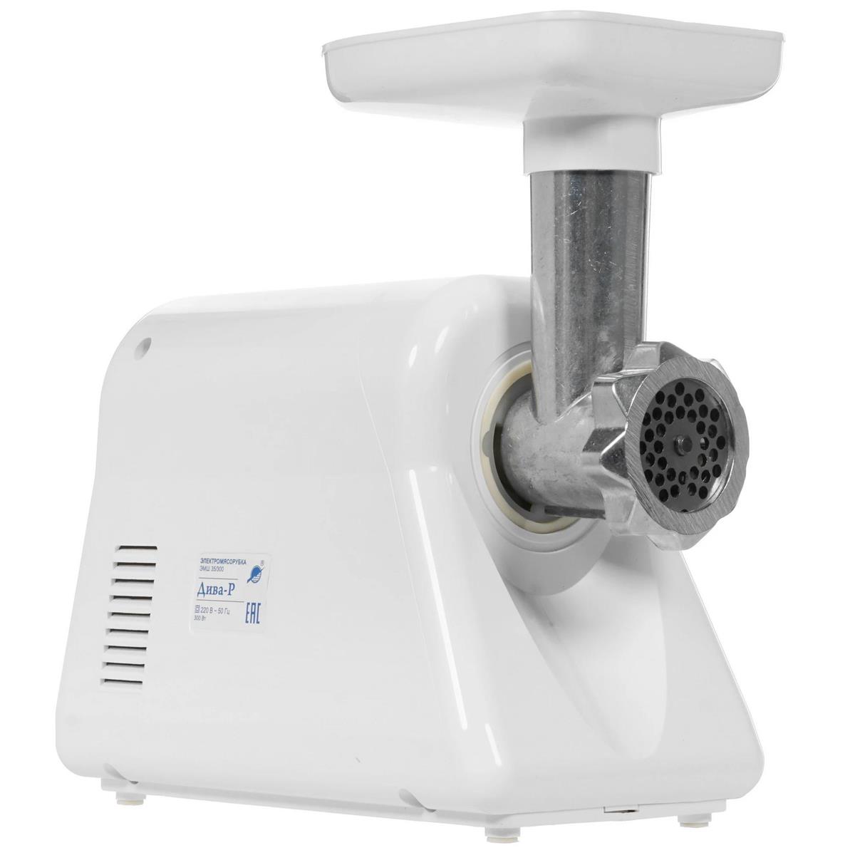 Изображение Мясорубка Ротор Люкс ЭМШ 35/300-4, 1500 Вт, 0.6 кг/мин, насадки - 4 (1500 Вт /0,6 кг/мин/белый)