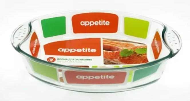 Изображение Форма Appetite PLH11 стекл овал 30x21x6см/2,0л с руч 2 л