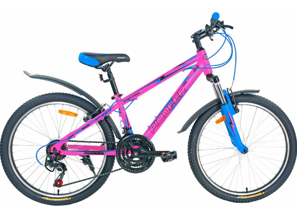 Изображение Велосипед Pioneer Captain 24 (черный, синий, розовый/24 "/12.0 ")-2022 года