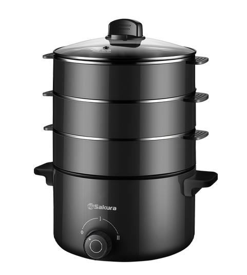 Изображение Пароварка Sakura SA-7218BK 7в1 3ч (8л) 800Вт черн (черный)