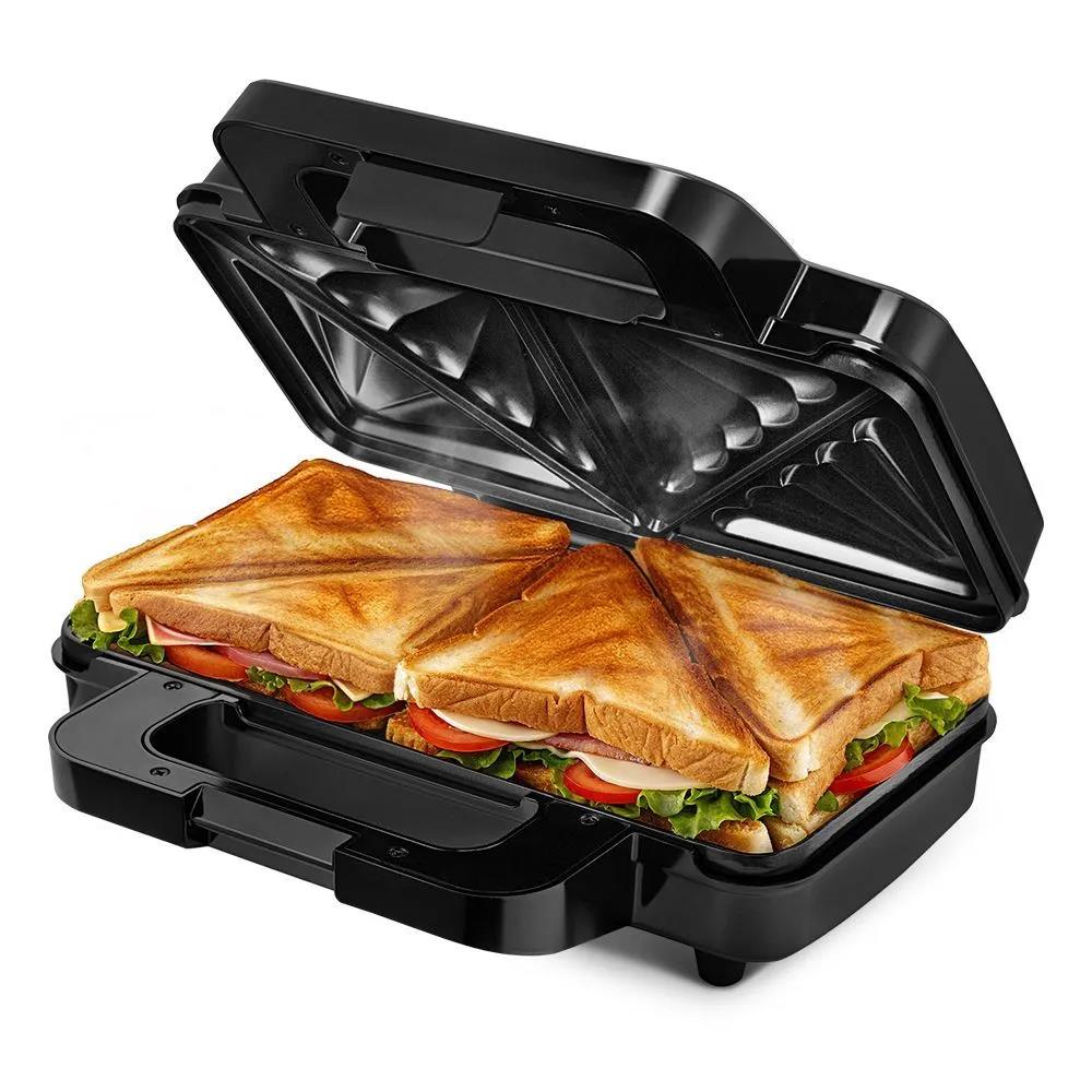 Изображение Сэндвичница Kitfort КТ-4623 (1000 Вт /4 порции/серебристый, черный)