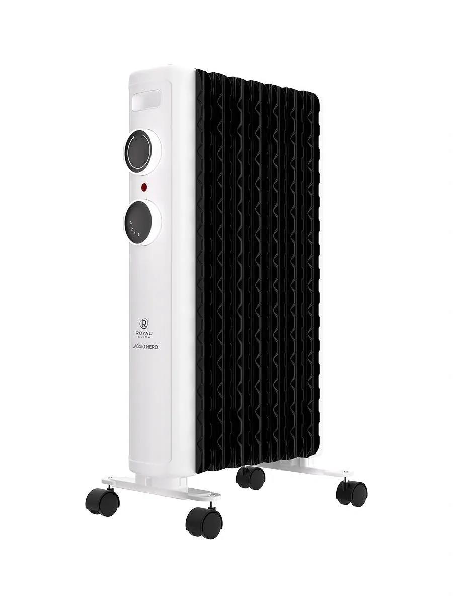 Изображение Масляный радиатор Royal Clima  Laggio Nero ROR-LN7-1500M, с терморегулятором, 1500Вт, 6 секций, 3 режима, белый/серый (1500 Вт  /6 секций)