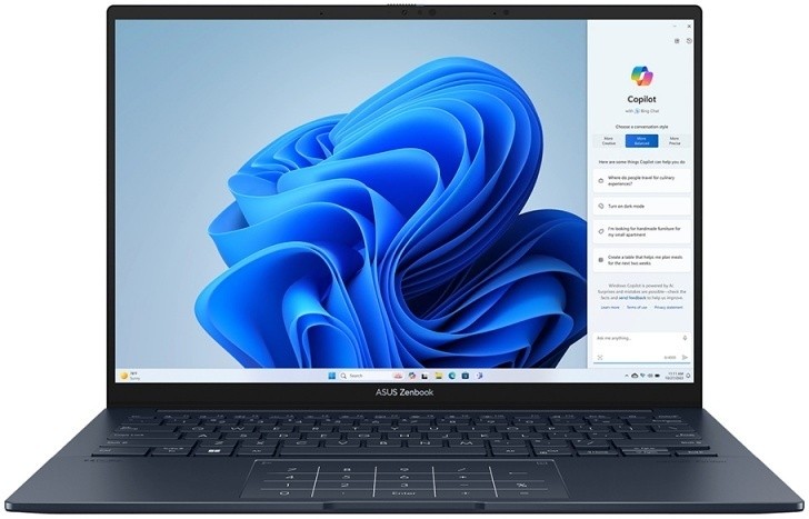 Изображение Ноутбук Asus Zenbook 14 OLED UX3405CA-ST1486 (Intel 225H 1700 МГц/ SSD 512 ГБ  /RAM 16 ГБ/ 14" 2880x1800/VGA встроенная/ Windows 11 Pro) (90NB14W1-M025Y0_Win11P)
