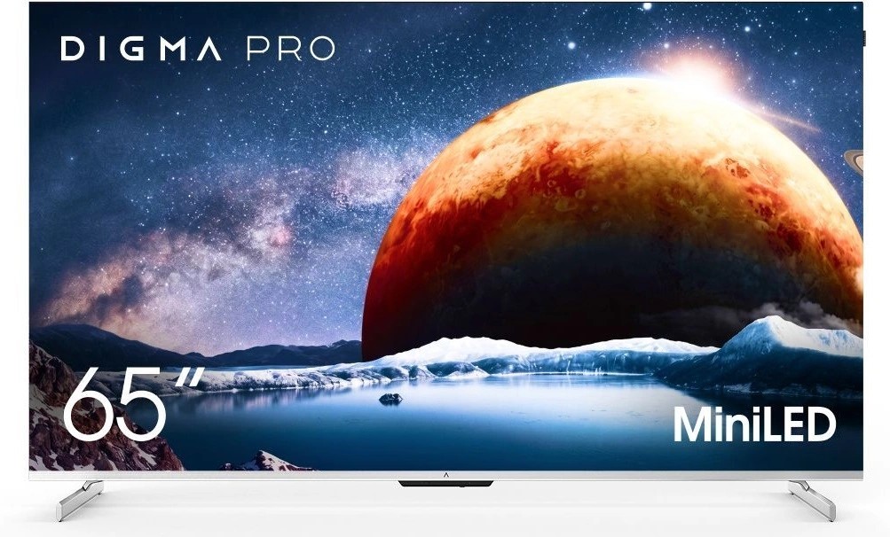 Изображение Телевизор Digma PRO Mini LED 65Q 65" HDR, 4K Ultra HD Smart TV серебристый