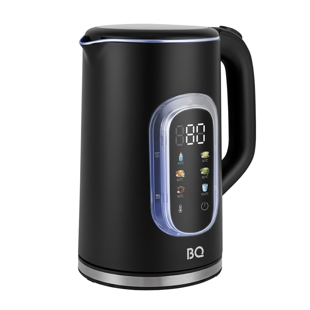 Изображение Электрический чайник BQ KT1064DW (2200 Вт/1,7 л /стекло, металл/черный)