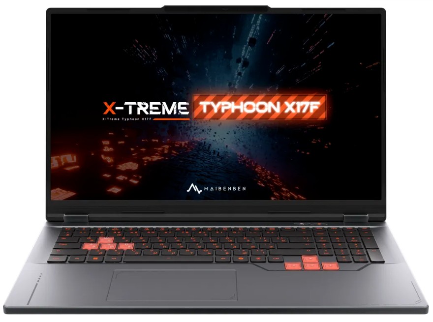 Изображение Ноутбук Maibenben X-Treme Tsunami X17F-R98956 (AMD 8940HX 2400 МГц/ SSD 1024 ГБ  /RAM 16 ГБ/ 17.3" 1920x1080/VGA дискретная/ Linux) (X17F-R989560G34LG4E10)