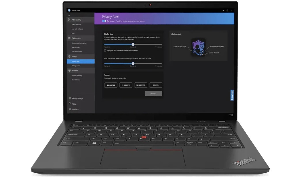 Изображение Ноутбук Lenovo ThinkPad T14 Gen 4 (Intel 1355U 1700 МГц/ SSD 512 ГБ  /RAM 32 ГБ/ 14" 1920x1200/VGA встроенная/ Windows 11 Home) (21HESGC500)