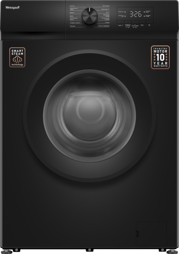 Изображение Стиральная машина Weissgauff WM 39106 Inverter Steam, черный (фронтальная, 6 кг, 1000 об/мин )