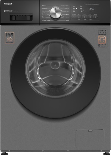 Изображение Стиральная машина Weissgauff WM 45127 Direct Drive Inverter Steam, темно-серый (фронтальная, 7 кг, 1200 об/мин )