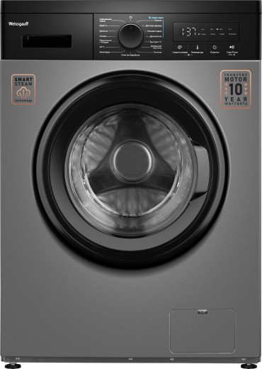 Изображение Стиральная машина Weissgauff WM 42127 Inverter Steam, темно-серый (фронтальная, 7 кг, 1200 об/мин )