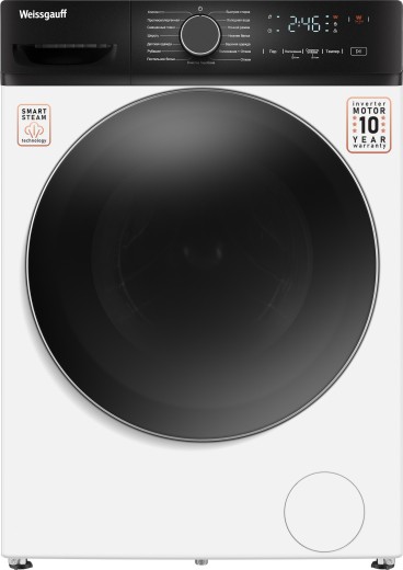 Изображение Стиральная машина Weissgauff WM 4627 Touch Inverter Steam, белый (фронтальная, 7 кг, 1200 об/мин )