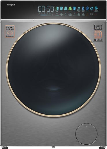 Изображение Стиральная машина Weissgauff WM 58411 Direct Drive Inverter Premium Steam, нержавеющая сталь (фронтальная, 11 кг, 1400 об/мин )